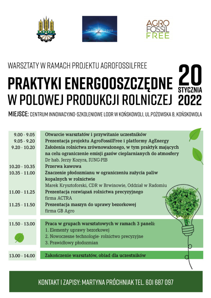 Program warsztatów AgrofossilFree w LODR