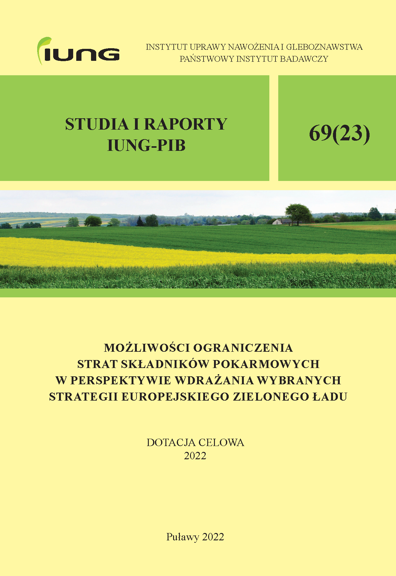 Studia i Raporty zeszyt 69(23) - okładka